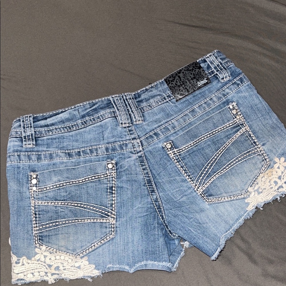 “Petrol” boutique jean shorts